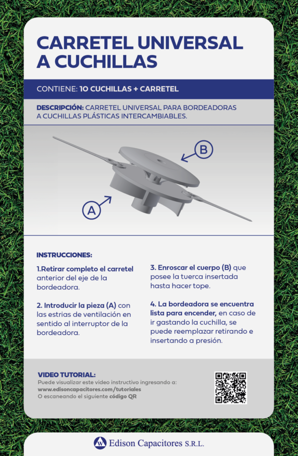 Packaging del Carretel universal a cuchillas plasticas